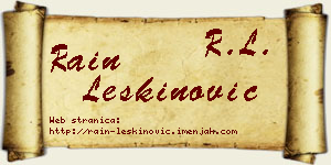 Rain Leškinović vizit kartica